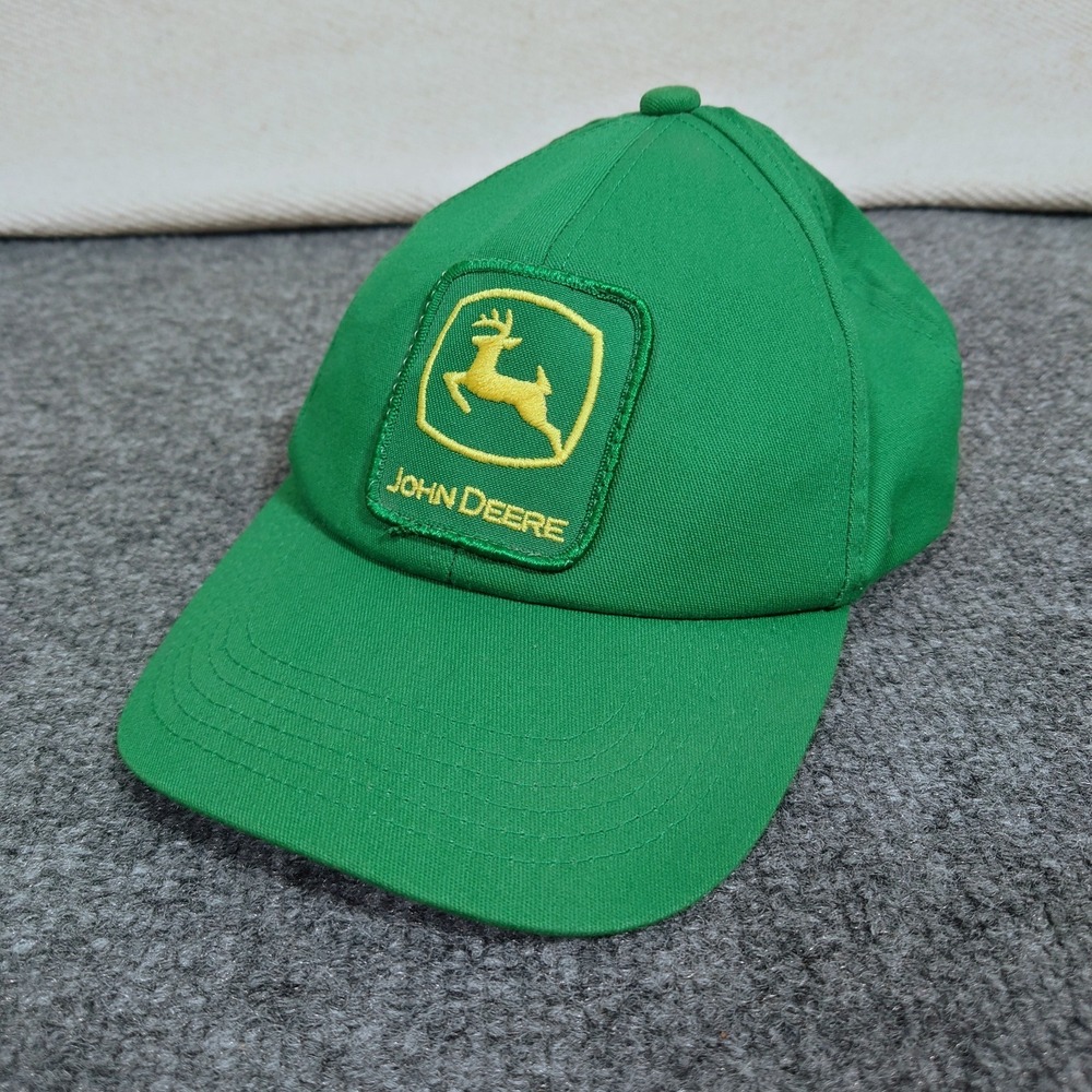 VTG John Deere Embroidered K-Products Hat Small Kids Womens Patch Snapback Green